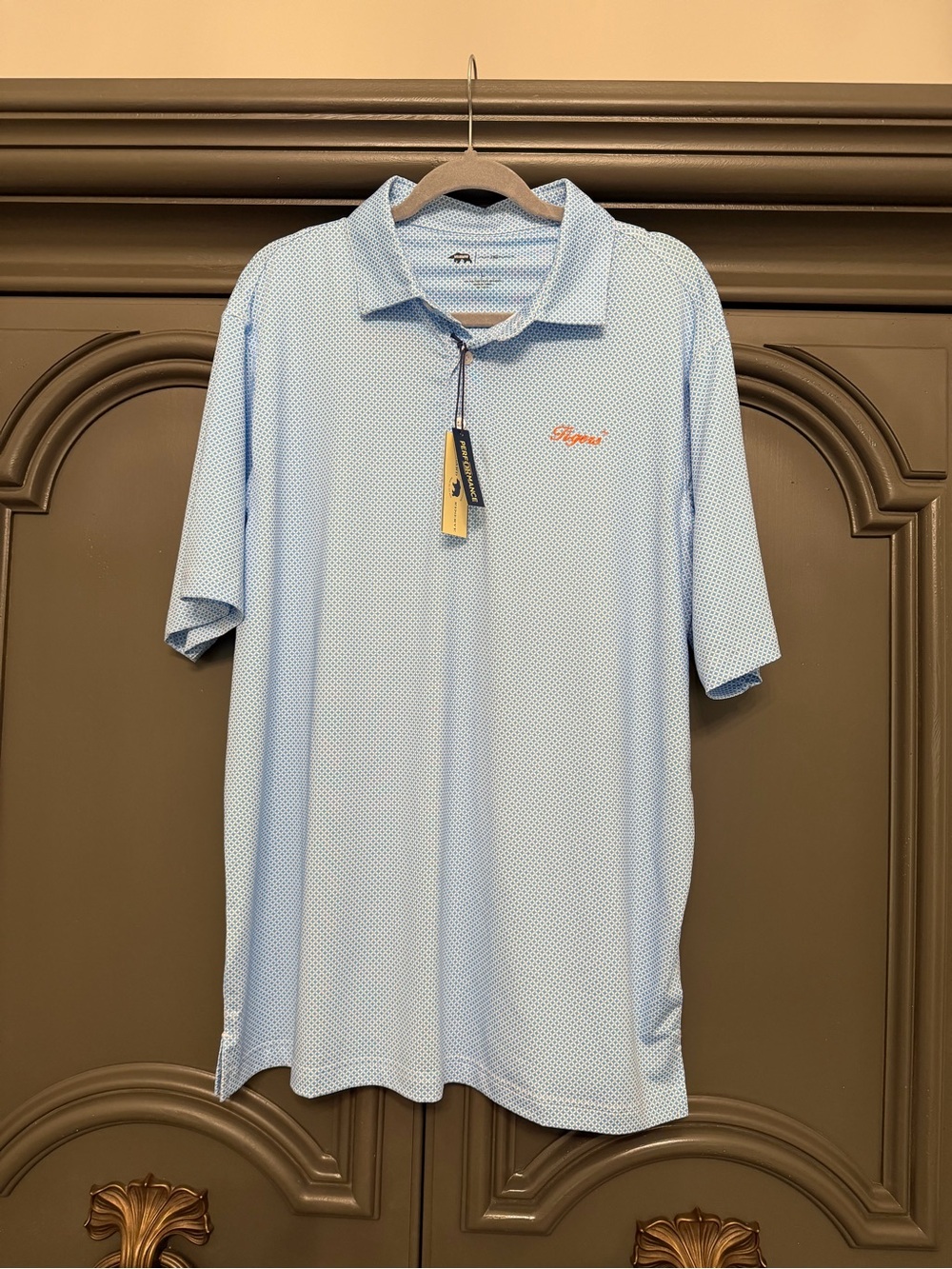 Men's Tigers 🐅 Light Blue Short-Sleeve Polo